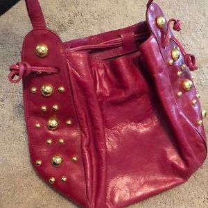 Vintage Furla Genuine Leather Red with Gold Purse